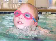Girl with pink goggles
